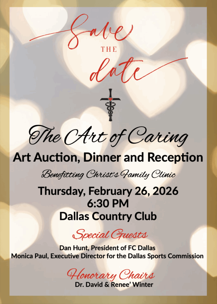 Christ’s Family Clinic is thrilled to announce the upcoming 2026 Art of Caring for Others Art Auction, Dinner & Reception.